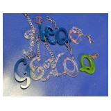 Assorted Resin Alphabet Keychains