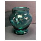 Green Textured Glass Vase