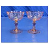 Pink Glass Dessert Coupe Cups