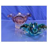Art Glass Ruffled Edge Bowls