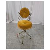 Vintage Mustard Velvet Swivel Vanity Chair