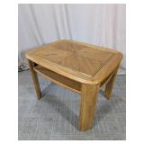 Wood End Table With Lower Shelf
