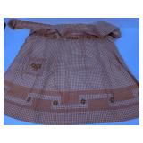 Orange Gingham Embroidered Half Apron