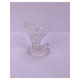 Hobnail Opalescent Glass Cornucopia Vase