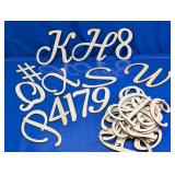 Assorted Wooden Cursive Letters & Numbers Lot