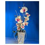 Orchid Floral Arrangement in Geometric Vase
