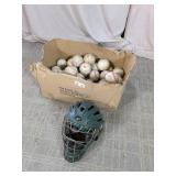 Mizuno Samurai Catcher's Helmet & Baseballs