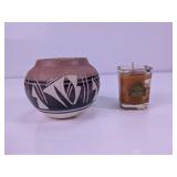 Southwest Pottery Vase and Cabin Candle