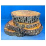 (4)Rustic Natural Wood Slice Lot