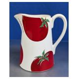Over and Back Tomato Motif Ceramic Pitcher