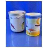 Ceramic Utensil Holder Cups Chili Pattern
