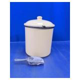 Decorative Lidded Canister w/ Scoop