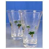 Palm Tree Seeded Glass Tumblers