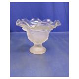 Frosted Glass Cabbage Leaf Pedestal Glass