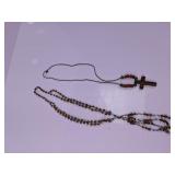 Handcrafted Wooden Cross & Seed Bead Necklace
