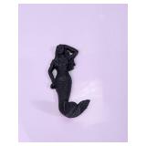 Cast Iron Mermaid Wall Hook - Matte Black