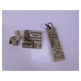 Humorous Magnets and Pelican Figurine
