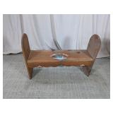 Wooden Child Bench with Painted Design