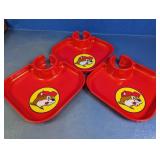 (3) Buc-ee's Red Plastic Party Trays