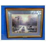 Framed 'Windmill Watchers' Art by Dennis Schmidt