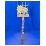 Sunflower Welcome Rake Garden Stake Sign