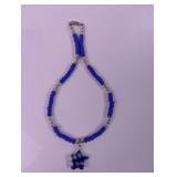 Blue Beaded Star Pendant Necklace