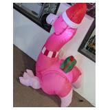 Pink Flamingo Christmas Inflatable