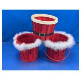 Santa Belt Wooden Buckets
