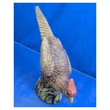 Faux Wood Carved Resin Pheasant Figurine