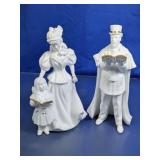 White Porcelain Christmas Caroler Figurines Duo