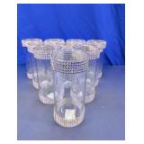 Bling Rhinestone Clear Glass Cylinder Vases Lot