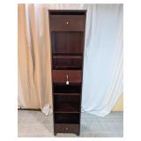Tall Espresso Wood 3-Drawer 3-Shelf Bookcase