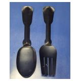 Black Aluminum Salad Server Set
