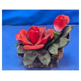 Ceramic Red Rose Floral Figurine