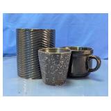 Black Ceramic Cup, Mug, and Vase Assortment