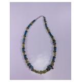 Turquoise and Peridot Chip Beaded Necklace