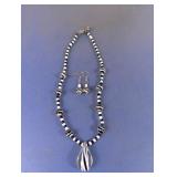 Black and White Swirl Glass Jewelry Set