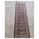 Traditional Burgundy Floral Hallway Runner Rug