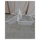 Elfa White Wire Mesh Storage Baskets Duo
