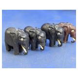 Carved Elephant Figurines Lot