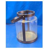 Industrial Style Glass and Metal Candle Lantern