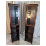 Levenger Dark Wood Display Bookcase Towers