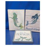 Mermaid Themed Wall Art Signs