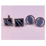Blue and Black Cufflinks Men
