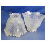 Frosted Glass Lamp Shades Pair