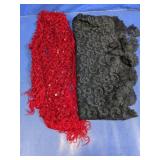 Crochet Shawl & Black Lace Fabric Lot