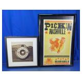 Framed Nashville Poster & Camera Wall Art