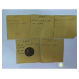 Lot of 5 U.S. Wheat Penny Error Coins