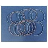 Silver & Rose Gold Tone Textured Bangle Lot