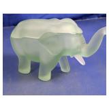 Frosted Glass Elephant Trinket Box